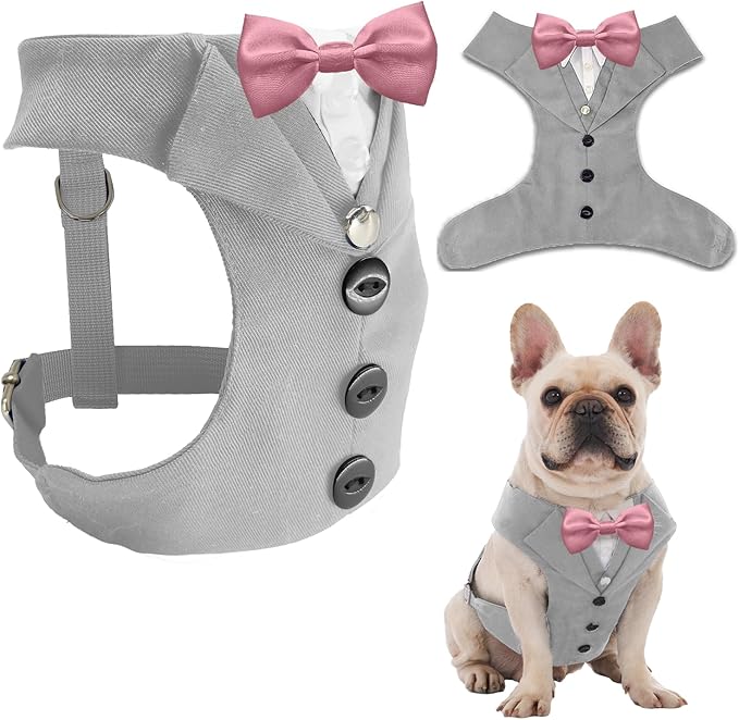 AVERYDAY Dog Tuxedo for Wedding Outfit, Dog Suit and Tie Costumes for Birthday, Halloween, Cosplay, Christmas Party, Pet Formal Wear with Bowtie, Tux for Medium Large Dogs, Bulldog, Labrador, Husky