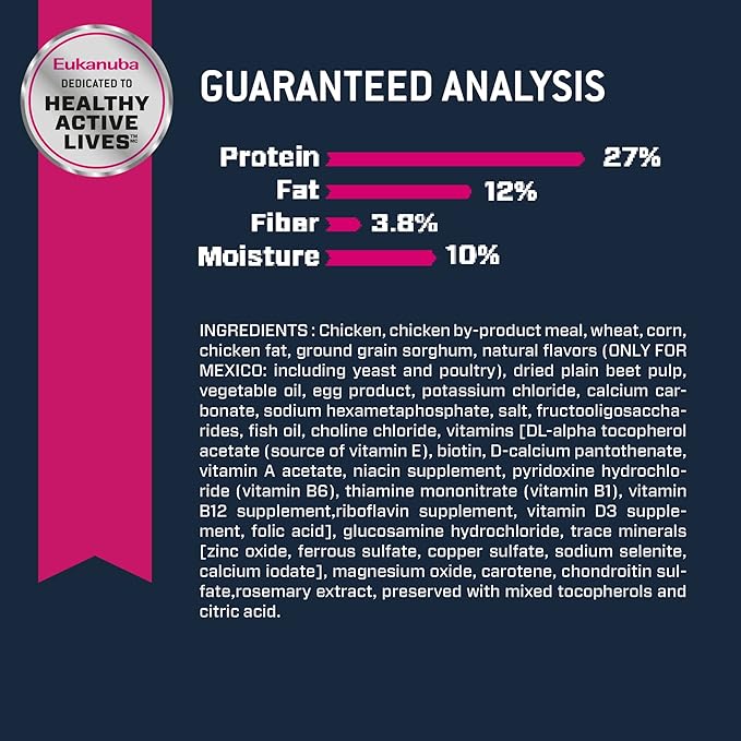 Eukanuba Senior Medium Breed Dry Dog Food, 15 lb