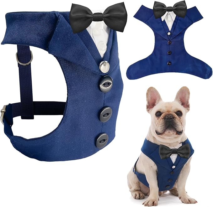 AVERYDAY Dog Tuxedo for Wedding Outfit, Dog Suit and Tie Costumes for Birthday, Halloween, Cosplay, Christmas Party, Pet Formal Wear with Bowtie, Tux for Medium Large Dogs, Bulldog, Labrador, Husky