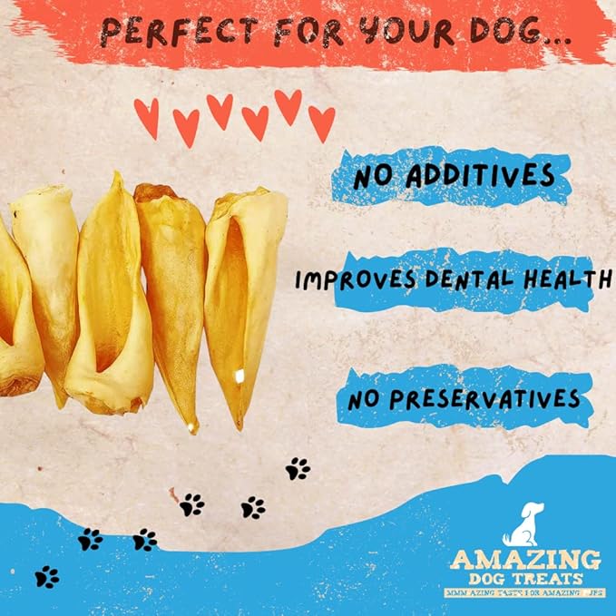 Amazing Dog Treats - Lamb Ears (10 Pcs/Pack)- Natural Dog Chews -Rawhide Alternative - No Hide Dog Bones