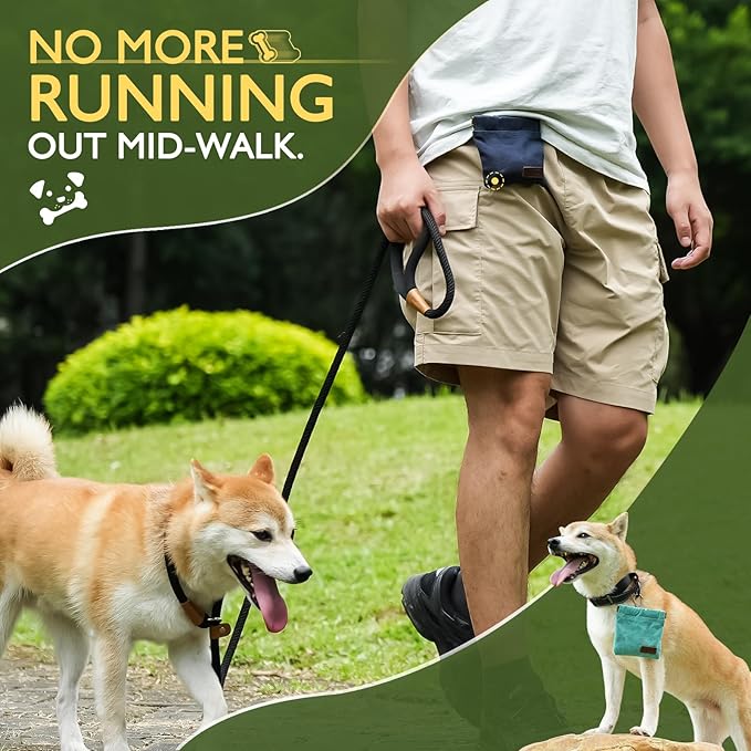 ETIAL Dog Treat Pouch,Portable Puppy Dog Training Treat Bag,Hand Free Dog Walking Bag,Auto Closing Pet Feed Snack Reward Pocket,Dog Food Dispenser for Pet Puppy Travel or Outdoor Use