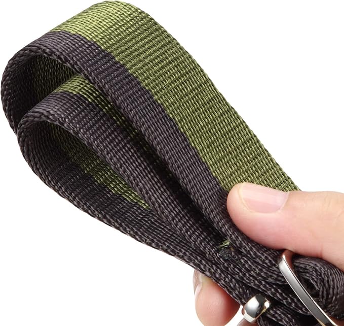 Martingale Collar 1.5 Inch Wide 1200D Extra Strong Nylon Dog Collar, No Pull Heavy Duty Dog Collar with 2-Color Stripe for Medium to XLarge Dogs (Large, 1 1/2 Inch Wide, Military Green)