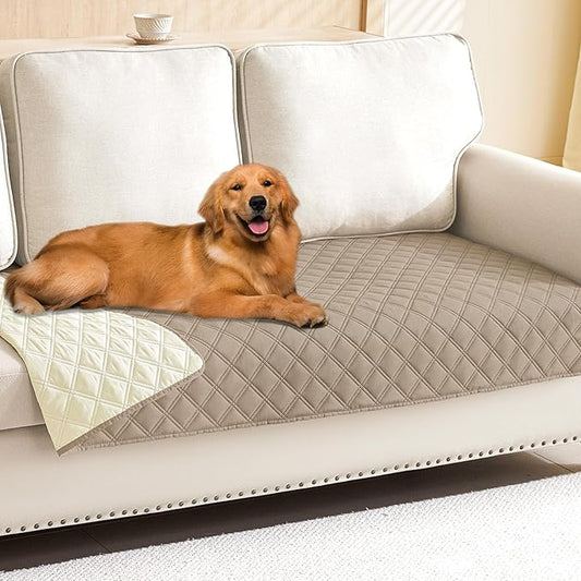 Smiry Waterproof Dog Blanket, Reversible Dog Bed Cover Pet Blanket, Soft Pet Couch Covers for Sofa Washable, Bed Couch Sofa Furniture Protector for Puppy Cat Kids (30"x90", Taupe/Beige)