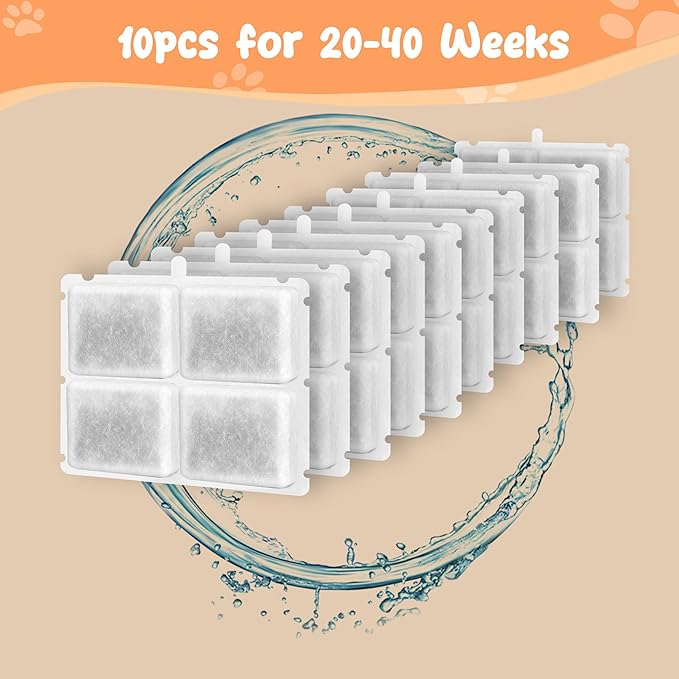 Stainless Steel Dog Fountain, 7L/10L Large Capacity Automatic Water Dispenser with 5 Filters, LED Indicator, Silent Pump for Medium to Large Cats Dogs and Multi-Pet Home (Filters)