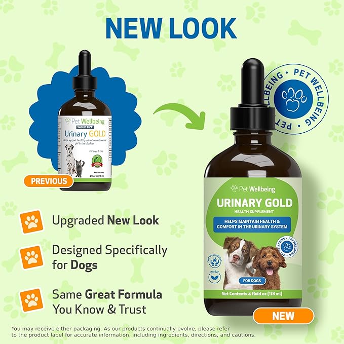 Pet Wellbeing Urinary Gold for Dogs - Supports Urinary Tract Health, Normal Frequency, Healthy Immune Response, Stoneroot, Hydrangea - Vet-Formulated Herbal Supplement 4 fl oz (118 ml)