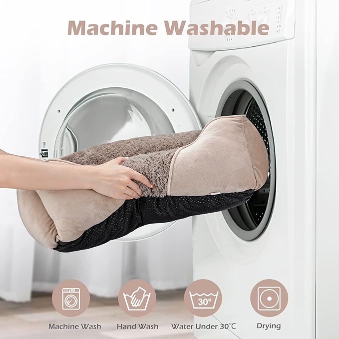 INVENHO Medium Dog Bed for Large, Small Dogs - Rectangle, Washable, Orthopedic, Soft, Calming, Durable Pet Cuddler with Anti-Slip Bottom (M: 25"x21"x8")