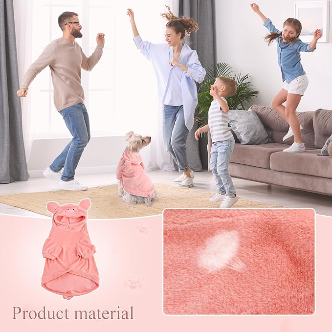 NACOCO Halloween Pig Dog Costume - Pet Christmas New Year Hoodie Warm Party Coat Outfit for Small and Medium Cat Dog Clothes(Pink Pig,M)