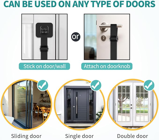 Dog Bells to Go Outside Dog Door Bell Premium Quality Buckle Adjustable Dog Bell Dog Attached to doorknob or Anywhere Near The Door, Length and Height Adjustable