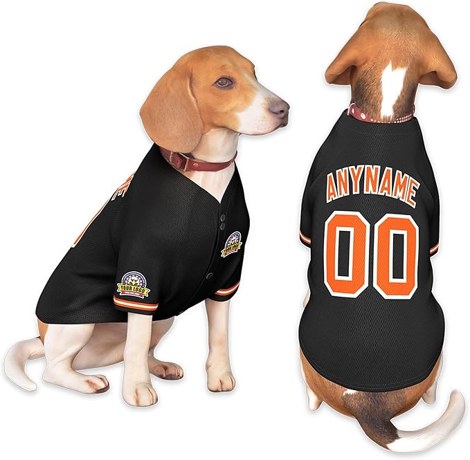 Custom Dog Baseball Jersey with Name Number Logo for Small Pet Dogs-Personalized Dog Shirts