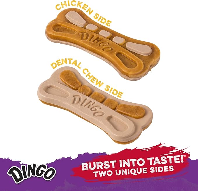 Dingo Delights 100% Rawhide Free Dog Treat Made with Real Chicken for Small, Medium, and Large Dogs 9-Count