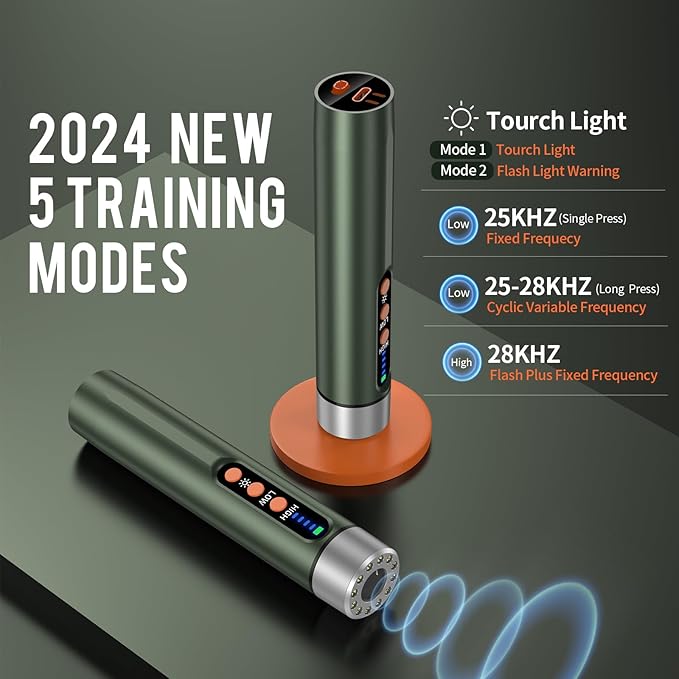 Anti Barking Devic-Dog Bark Control Device,Stop Bad Behavior-Rechargeable Ultrasonic Barking Handheld for Dogs -Professional Pet Trainer,Dog Silencer with LED Bright Flashlight