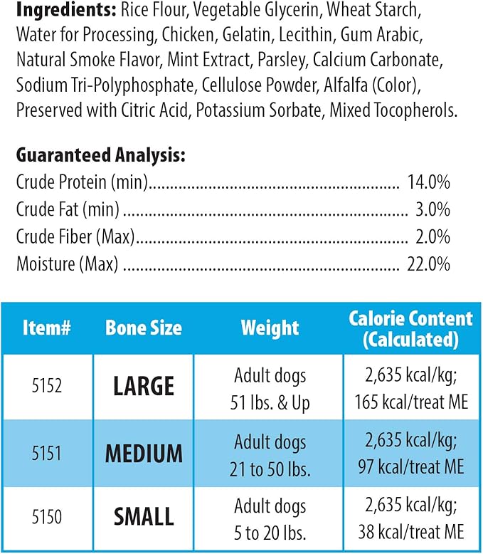 Loving Pets Ora-Bone™ Dental Chews for Dogs – USA Made Dog Dental Sticks with Parsley & Mint – Patented Shape to Reduce Plaque, Tartar, Massage Gums & Freshen Breath (Medium Dogs 14 oz.)