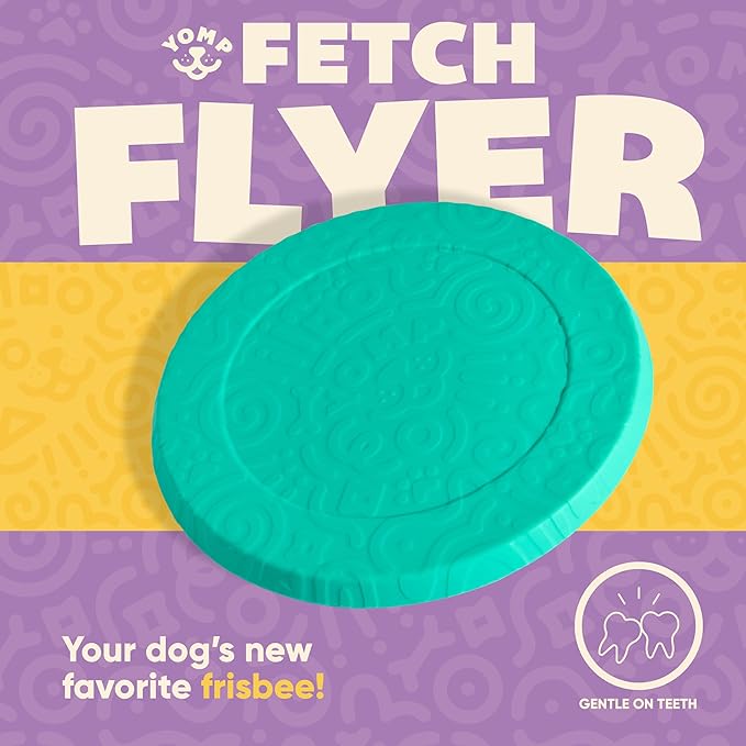Yomp FetchFlyer Dog Frisbee – Interactive Flying Disc Toy for Soft and Medium Chewers – Outdoor Fetch Toy for Dogs – Made from Pet-Safe, Non-Toxic Silicone