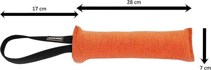 Dingo Gear Nylcot Bite Tug for Dog Training K9 IGP & Fun, 1 Handle, Orange 28 x 7 cm
