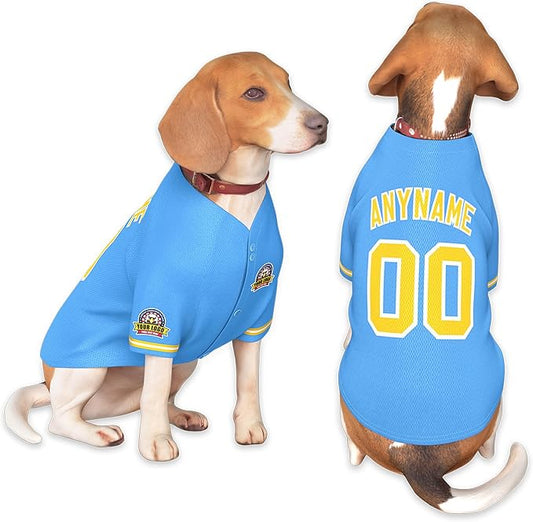 Custom Dog Baseball Jersey with Name Number Logo for Small Pet Dogs-Personalized Dog Shirts