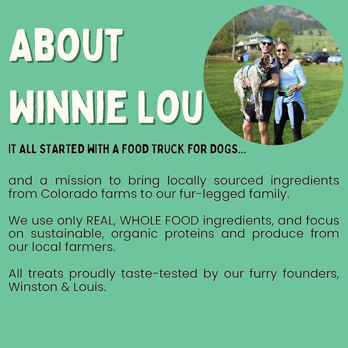 Winnie Lou Organic Healthy Dog Treats – All Natural Crunchy Dog Biscuits Made in USA with Organic Ingredients from Colorado Farms – for Small, Medium, Large Dogs - Minty Breath Bones (Pack of 2)