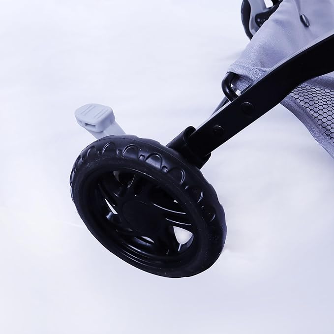 Reversible Pet Stroller (4 Wheels for Cats and Dogs) for Small and Medium Pets up to 33 lbs.Gray