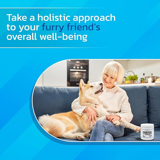Probiotics for Dogs and Cats - Vet Formulated Pet Prebiotic & Enzyme Powder for Digestive, Gut & Immune Health - 1600 Servings (400 g)