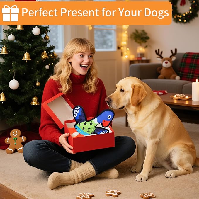 Squeaky Dog Toys,Crinkle Dog Toy,Colorful Absurd Duck Dog Toys,Interactive Dog Toy,Fun for Indoor Puppies,Chewing and Play(Green)