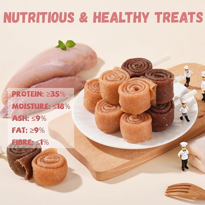 Triple Flavor Dog Treats Chicken Duck Rawhide Lollipops, Long Lasting Rawhide Sticks in Funny Shape, Healthy Chewy High Protein Training Treats Snacks for Medium Large Dogs, 4 Counts, 10.6oz