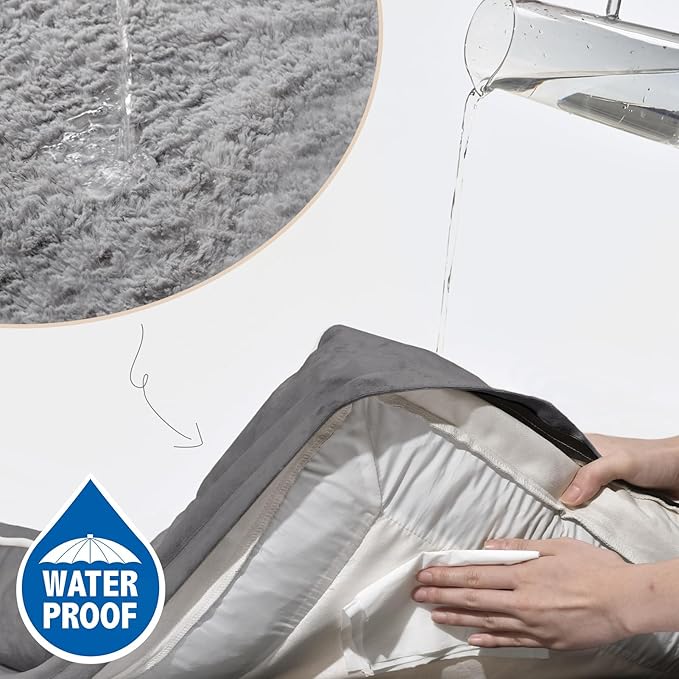 Comfort Expression Orthopedic Dog Bed for Extra Large Dogs 53x42 Inch, Waterproof Supportive Egg Crate Foam XXL Pet Bed with Removable Bolsters, Dog Couch with Washable Cover & Non-Slip Bottom, Grey