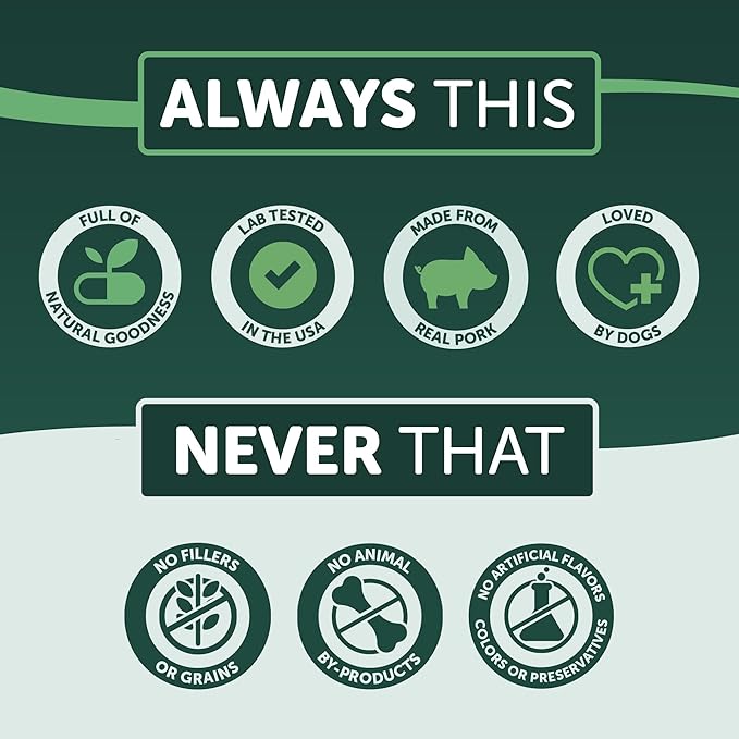 HEALTHFULS Deli Sticks Pork and Chicken Human-Grade Gluten-Free Soft and Chewy Dog Treats, 10 Count Bag