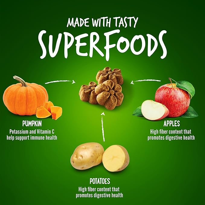 Fruitables Healthy Dog Treats Pumpkin & Apple | Made with Pumpkin for Dogs | Low Calorie Treats for Dogs | 12 Ounces, White