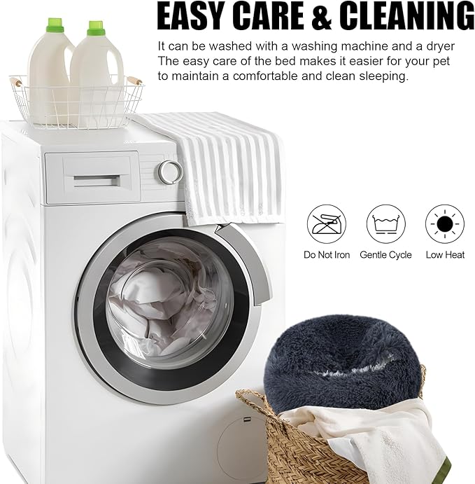 Cat Beds for Indoor Cats,Cat Cave for Puppy and Kitty,Calming Small Dog Bed for Small Dogs with Cover Cave,Cozy Warming Fluffy Washable Anti-Slip Pet Sleeping Bag(20 * 20inch,Dark Gray)