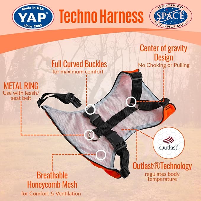 YAP Techno® No Pull Dog Harness, 4-Way Adjustable,Temperature Controlled Dog Vest Harness with Easy Control Handle, Dog Harness No Choke for All Breeds; 7-16 lbs (Ultra Pink, Extra Small)