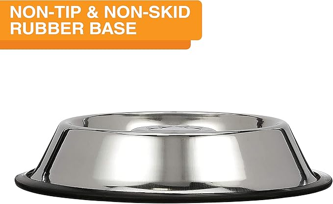 Neater Pet Brands Stainless Steel Slow Feed Bowl - Non-Tip & Non-Skid - Stops Dog Food Gulping, Bloat, Indigestion, and Rapid Eating (1.5 Cup)
