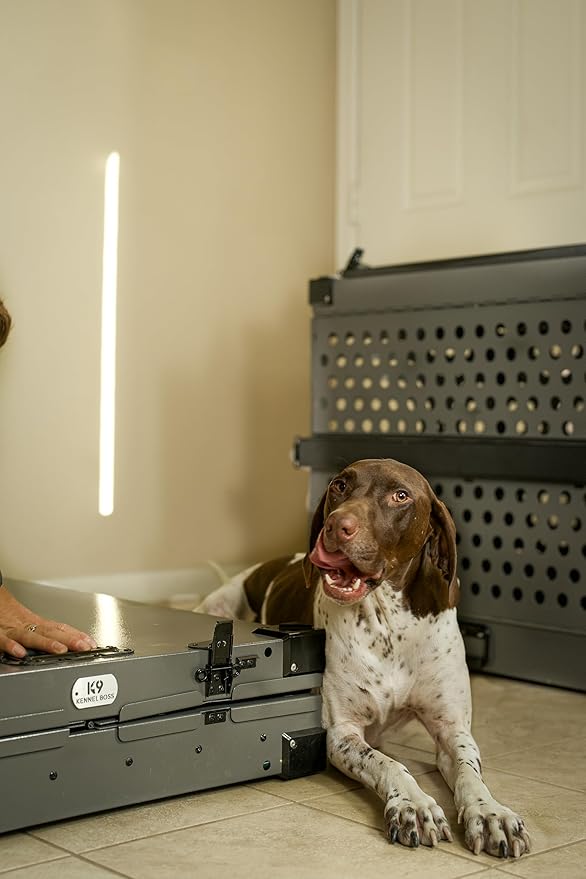 Heavy Duty Fully Collapsible Powder-Coated Aluminum Dog Crate - Large (White)