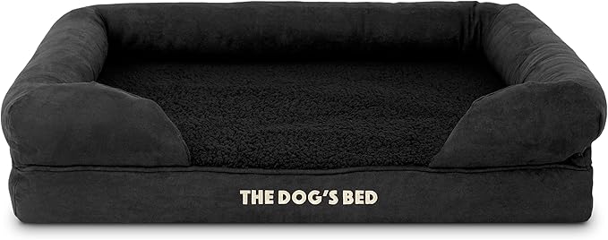 The Dog's Bed Replacement Outer Cover ONLY (Outer Cover ONLY - NO Bed, NO Waterproof Inner) for The Dog's Bed, Washable Plush Fabric, Medium (Black Plush)