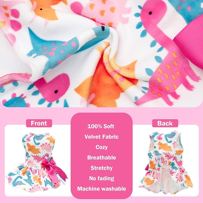 CuteBone Velvet Dog Dresses for Small Dogs, Stylish & Soft Fabric, Comfortable Fit for Everyday Wear, Perfect for Special Occasions NCVA12XS