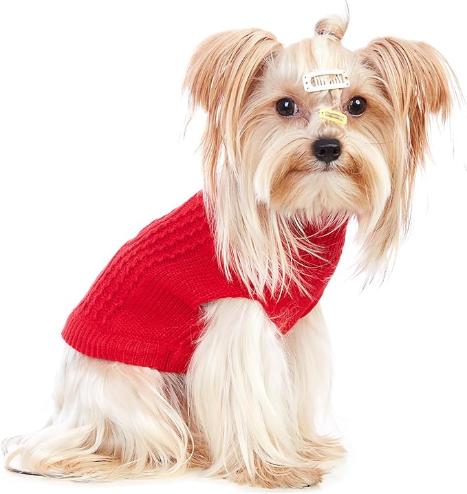 Stretchy Cat Sweater - 17 Colors & 6 Sizes | Snug Winter-Ready Knit for Boy/Girl Cats & Kittens(Red, X-Small)