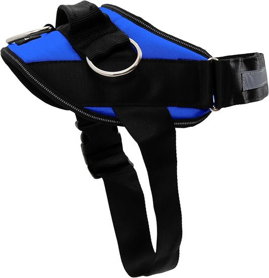ShawnCo Essential Dog Harness, No-Pull Pet Vest with 3 Leash Clips, No Choke, Reflective, Adjustable and Padded, for Easy Walking and Training for Small, Medium and Large Dogs (Electric Blue,M)