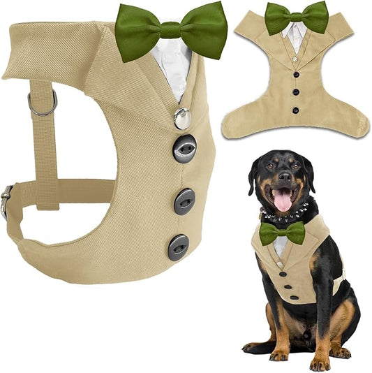 AVERYDAY Dog Tuxedo for Wedding Outfit, Dog Suit and Tie Costumes for Birthday, Halloween, Cosplay, Christmas Party, Pet Formal Wear with Bowtie, Tux for Medium Large Dogs, Bulldog, Labrador, Husky