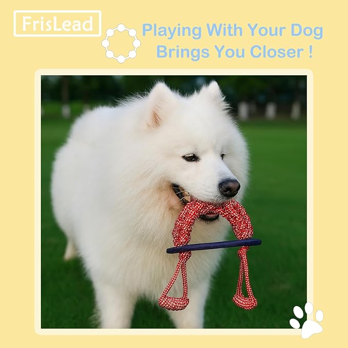 Dog Toys, Tough Rope Toy, Frisbee, Puppy Teething Toys, 2-in-1 Tug of War Rope Flying Disc, Puppy Chew Toys for Teething, Lick mat for Dogs, Interactive, Durable Outdoor Dog Toy (Iris Blue)