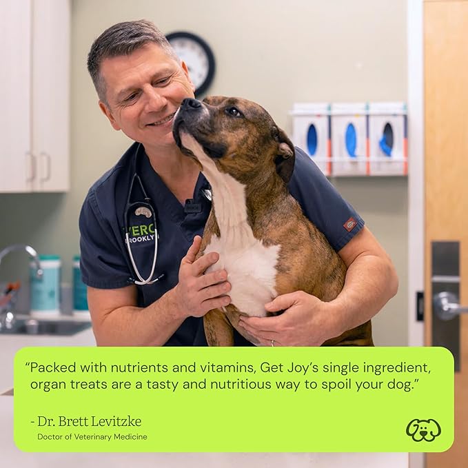 Get Joy Freeze Dried Superfood 100% Beef Heart Dog Treats, 4 Ounce Bag, Single Ingredient Organ Meat, High Protein, Heart Health, Energy, Muscle Repair, Grain Free & Gluten Free, Made in USA