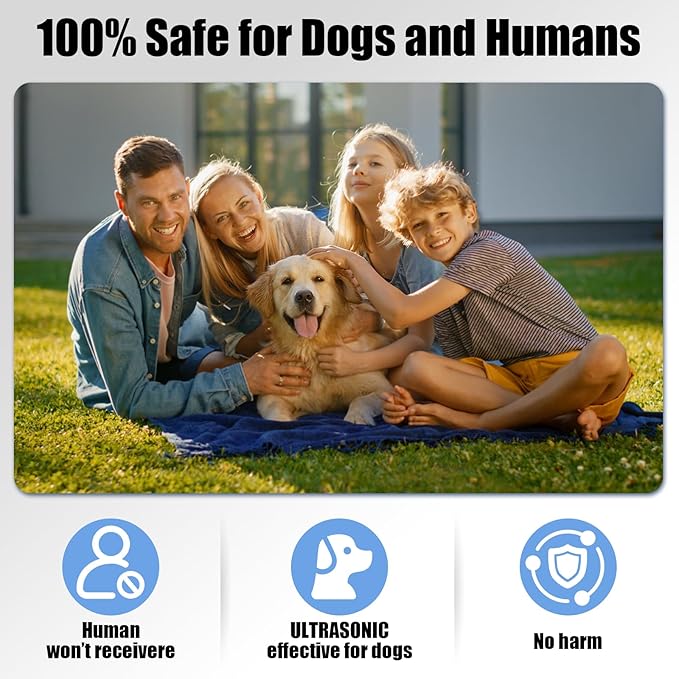 Anti Barking Device for Dogs – 3 Adjustable Frequency (10-30kHz), 30 Ft Range, Rechargeable, Auto Bark Detection, Safe & Effective for Small to Large Dogs,Black