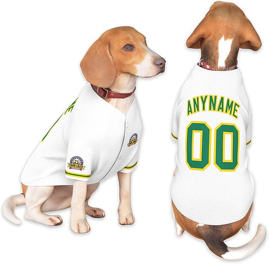Custom Dog Baseball Jersey with Name Number Logo for Small Pet Dogs-Personalized Dog Shirts