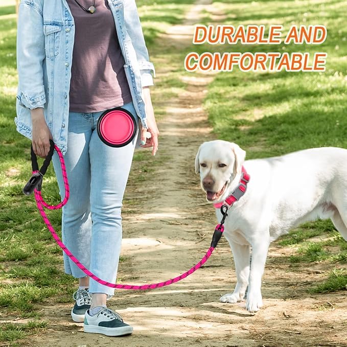 BARKBAY Dog Leashes for Large Dogs Heavy Duty Dog Leash 4/5/6 FT with Comfortable Padded Handle and Highly Reflective Threads for Medium Large Dogs Walking Training Running (6FT-1/2'',Fushcia)