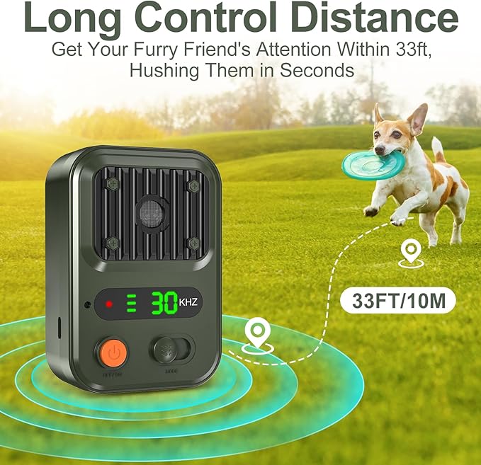 Anti Barking Devices, Auto Bark Deterrent Devices with 3 Modes, Rechargeable Dog Sonic Barking Deterrent, Barking Box Barking Control Devices, Dog Barking Silencer for Indoor and Outdoor Use（Green）9