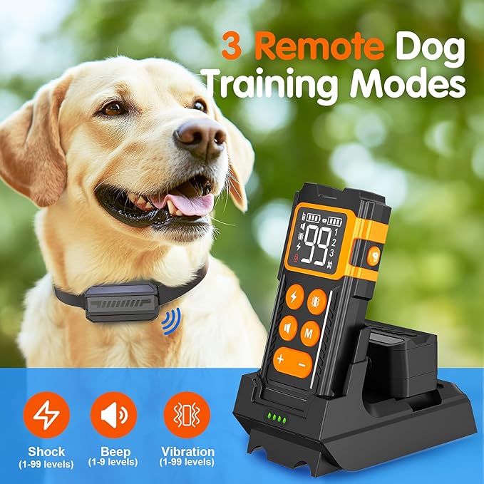 2000ft Range Wireless Dog Fence with Collar, Electric Training Collar with Remote, Dog Training Collar