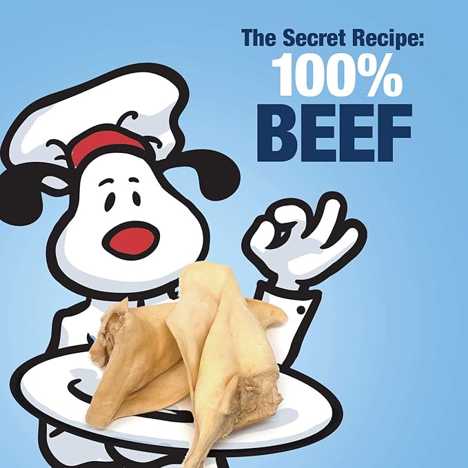 ValueBull Premium Cow Ears, 100 Count Bulk Pack - All Natural Dog Treats, 100% Angus Beef, Single Ingredient, Cleans Teeth & Gums
