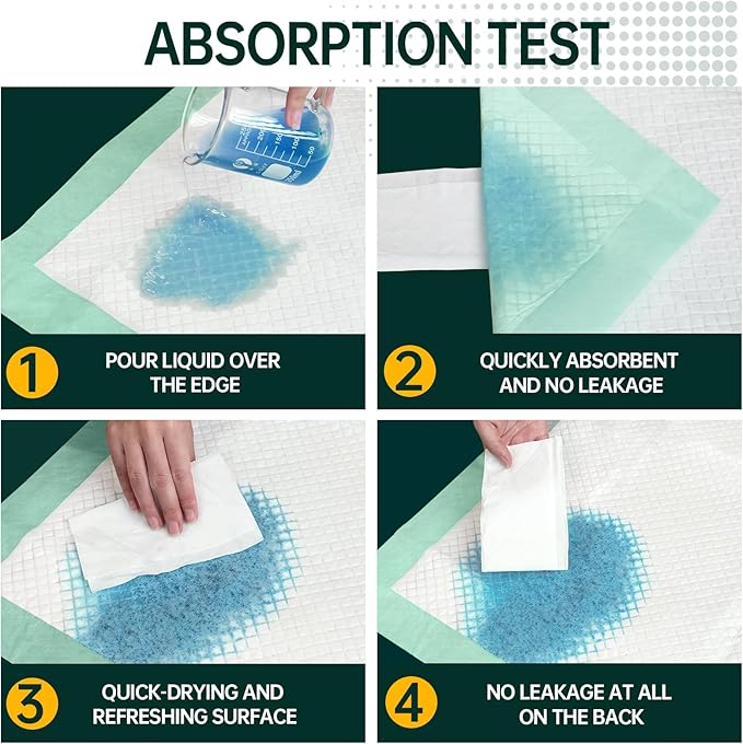 Disposable Bed Pads 40"X40" Extra Large Pee Pads for Incontinence 140 Gram Heavy Duty Super Absorbent Underpads Waterproof Chucks Pads for Adults, Elderly or Pets [100x100CM, 10pcs]
