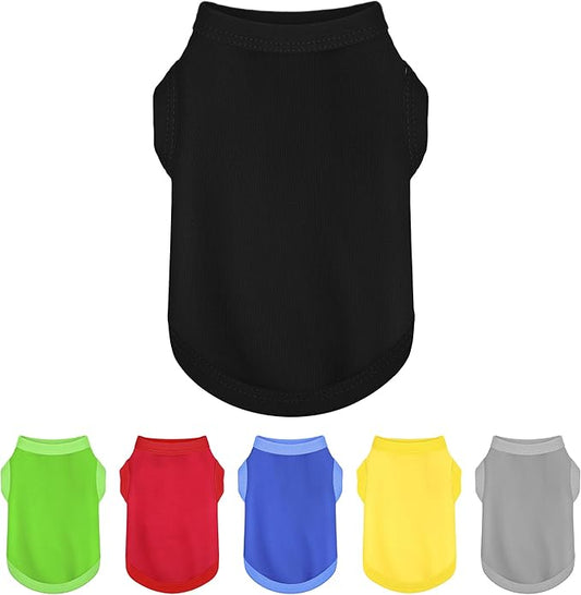 Upgrade Your Pup's Wardrobe: Sleek Solid-Colored Dog Shirt Tank Top, Perfect for Small to Medium Dogs, Offering Simple Style and Comfort Black M