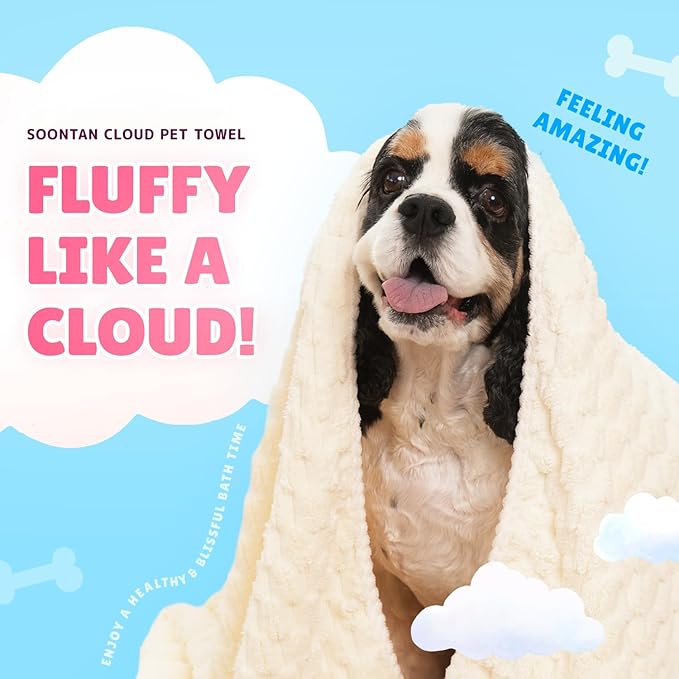 Microfiber Dog Towel Set for Drying Dogs – Absorbent, Quick-Dry, and Soft Towels for Bathing and Grooming Dogs and Cats, Including 2 Different Sized – Cloud Pet Towels (Pink)