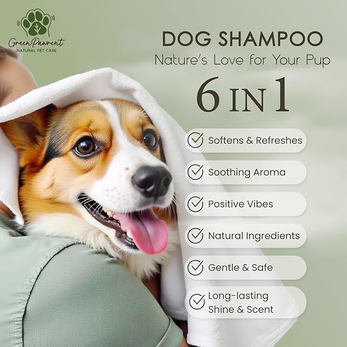 GreenPawrent- Lavender Essential Oil & English Pear Pet Shampoo for Dogs - Sensitive Dog Skin Care for All Breeds. Odor Control & Deep Cleansing - No Paraben No Sulfate - 8.5fl oz -2 Pack (2 Packs)