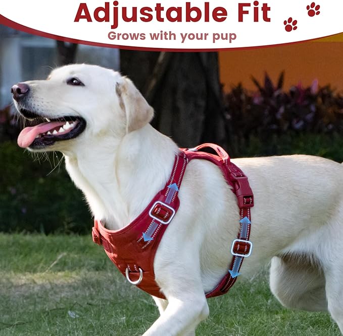 No Pull Dog Harness, Reflective Puppy Vest for Small Medium Large Sized Dog(Burgundy Red,XS)
