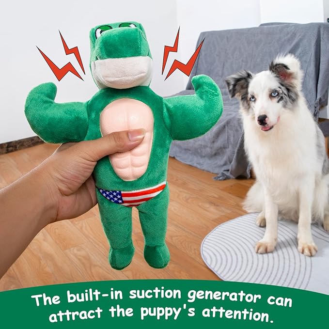 Hollypet Squeaky Plush Stuffed Durable Dog Toys, Cute Puppy Chew Toys for Small, Medium and Large Breed，Crocodile